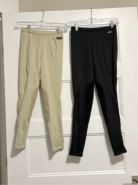 Kerrits Kids Flow Rise Knee Patch Performance Tight sz Large 2 pairs